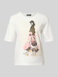 t-shirt z nadrukiem z motywem i cekinami od Oui - 20