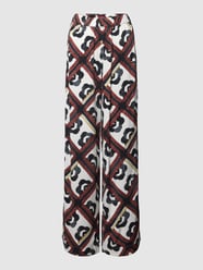 Stoffen broek van viscose met all-over motief van Esprit Collection Wit - 15