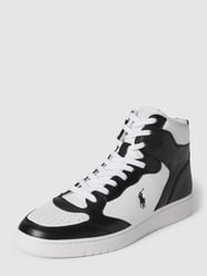 High Top Sneaker aus echtem Leder mit Label-Stitching von Polo Ralph Lauren Grau / Schwarz - 36