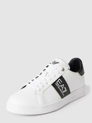 Sneakers met labelprint, model 'ACTION LEATH' van EA7 Emporio Armani Wit - 39