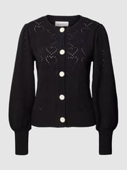 Cardigan met knoopsluiting, model 'Diana' van FABIENNE CHAPOT Grijs / zwart - 24