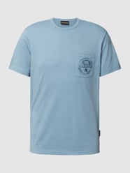 T-shirt z kieszenią na piersi model ‘HUILCA’ od Napapijri Niebieski - 27
