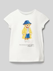 T-Shirt mit Motiv- und Label-Print Modell 'BEAR' von Polo Ralph Lauren Kids Beige - 36