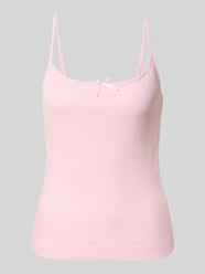Top na ramiączkach o kroju regular fit z czystej bawełny model 'MARIE' od PIECES Fuksjowy - 28