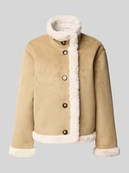 Jacke in Leder-Optik mit Kunstfell von REVIEW Beige - 40