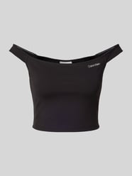 Korte top van viscosemix met labeldetail van Calvin Klein Jeans - 13