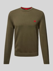 Gebreide pullover met labelbadge, model 'San Cassius' van HUGO Groen - 23