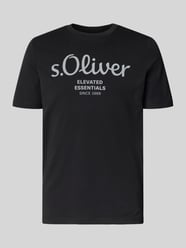 krój regular fit t-shirt z czystej bawełny model 'BASIC TEE BIG LOGO' od s.Oliver RED LABEL - 38