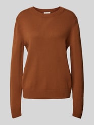 Gebreide pullover met ribboorden van MAERZ Muenchen Bruin - 48