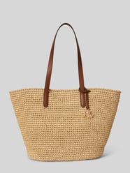 Shopper van stro met logo-applicatie van Lauren Ralph Lauren Beige - 17