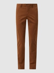 Slim Fit Low Rise Chino mit Stretch-Anteil Modell 'Seven' von Gardeur Braun - 4
