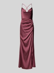 Sukienka wieczorowa z lejącym dekoltem od Laona Czerwony - 2