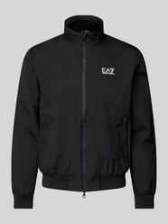 Bomberjacke mit Label-Print von EA7 Emporio Armani Schwarz - 45