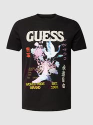 T-shirt met labelprint, model 'TOKYO' van Guess Grijs / zwart - 32