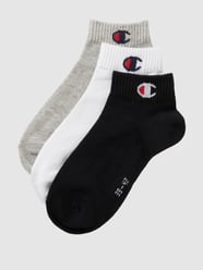 Sneakersocken mit Label-Print im 3er-Pack von CHAMPION Grau / Schwarz - 42