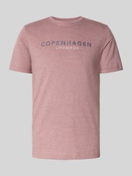 T-shirt met labelprint van Lindbergh Fuchsia - 20