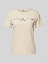 T-Shirt mit Label-Print von Tommy Hilfiger Beige - 44