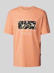 T-Shirt mit Label-Print Modell 'ARUBA' von Jack & Jones Orange - 13