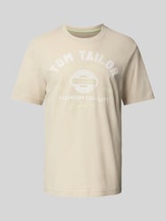 Regular fit T-shirt van puur katoen van Tom Tailor Beige - 8