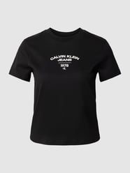 T-shirt met labelprint, model 'VARSITY' van Calvin Klein Jeans Zwart - 3