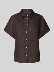 Bluzka lniana o kroju slim fit z rękawem o dł. 1/2 model ‘Felisa’ od OPUS - 38