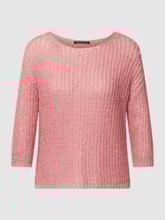 Sweter z dzianiny z dekoltem w łódkę od Betty Barclay Różowy - 33