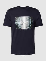 T-Shirt mit Label-Motiv-Print von ARMANI EXCHANGE Blau - 17