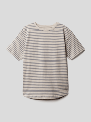 T-Shirt aus Baumwolle im Streifenmuster von Marc O'Polo Beige - 15