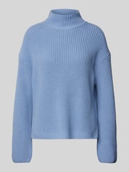 Loose Fit Strickpullover aus schwerer, reiner Bio-Baumwolle von Marc O'Polo Blau - 20