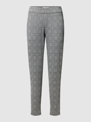 Stoffen broek met glencheck-motief, model 'Candice' van Raffaello Rossi Grijs / zwart - 36
