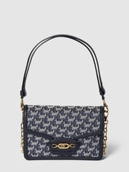 Handtas met labelprint, model 'SYDNEE' van Lauren Ralph Lauren Blauw / turquoise - 39