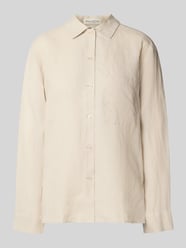 Regular fit linnen blouse met borstzak van Marc O'Polo Beige - 1