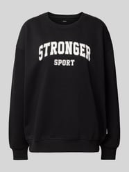 Sweatshirt mit Label-Print von Stronger Schwarz - 4