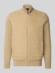 Strickjacke mit Stehkragen und Steppnähten von bugatti - 6