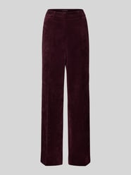 Wide fit corduroy broek met persplooien, model 'Amelie' van Cambio Bordeaux - 32