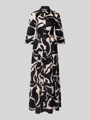 Maxikleid aus Baumwoll-Mix mit Umlegekragen von Christian Berg Cocktail Beige - 39