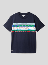 T-Shirt aus Baumwolle mit Logo-Print von Lacoste Blau - 45
