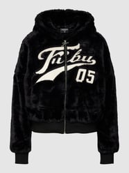 Jack met capuchon, model 'Varsity Fur Jacket' van Fubu Zwart - 4