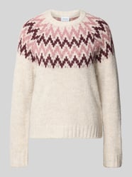 Pullover mit kontrastreichem Rundhalsbereich von VILA Beige - 22