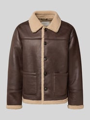 Kurtka ze skóry ekologicznej z listwą guzikową model 'CAMBRIDGE' od JACK & JONES - 4