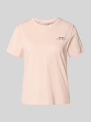 T-shirt met labelprint en ronde hals van GANT Fuchsia - 41