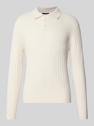 Strickpullover mit Polokragen und kurzer Knopfleiste von MCNEAL Beige - 42