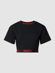 Cropped T-Shirt mit Label-Detail von HUGO Schwarz - 27