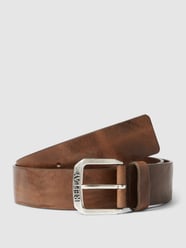 Leren riem met structuurmotief van Replay Bruin - 26