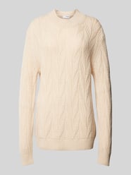 Oversized Strickpullover mit gerippten Abschlüssen Modell 'CARIS' von SELECTED HOMME Beige - 36