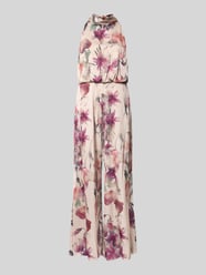 Neckholder-Jumpsuit im Allover-Look von V by Vera Mont Pink - 14
