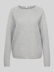 Gebreide pullover met structuurmotief van QS Grijs / zwart - 12