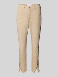 Spodnie o kroju slim fit z wypustkami w kontrastowym kolorze model ‘Ornella’ od Angels - 40