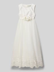 Długa sukienka z okrągłym dekoltem od Une Hautre Couture - 2