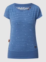 T-Shirt mit geripptem Saum Modell 'Coco' von ALIFE & Kickin Blau / Türkis - 44